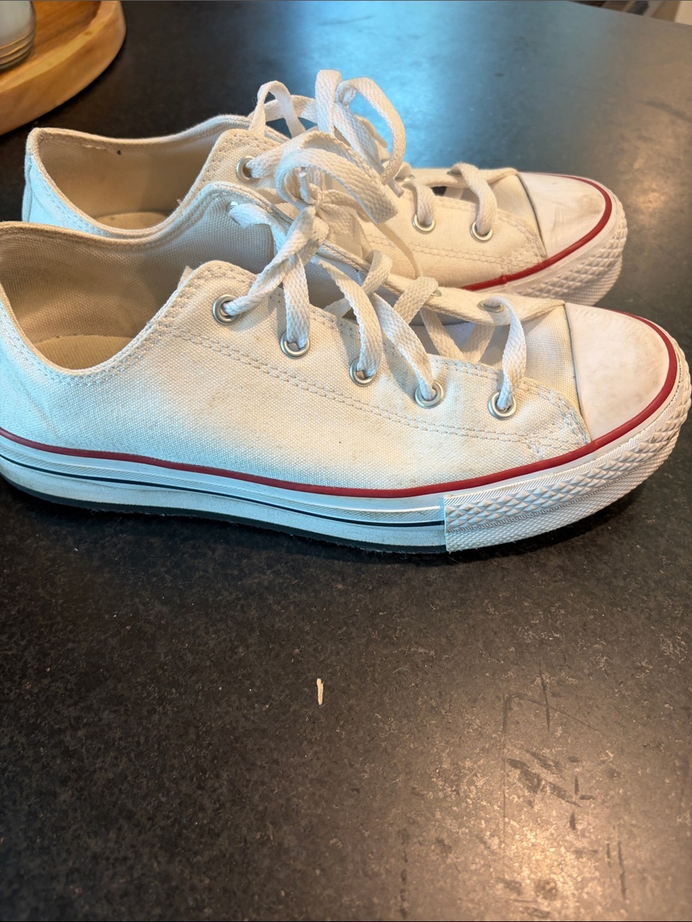 Low rise white converse